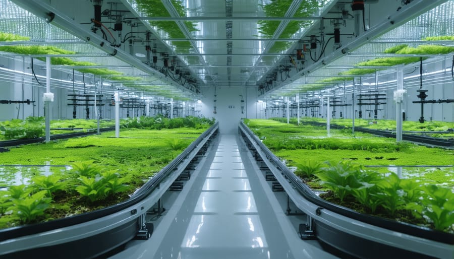 Industrial photobioreactors growing algae for sustainable marine fuel production