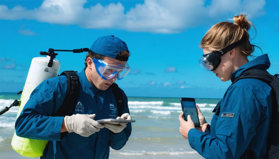 Research team collecting marine data samples for MSFD assessment