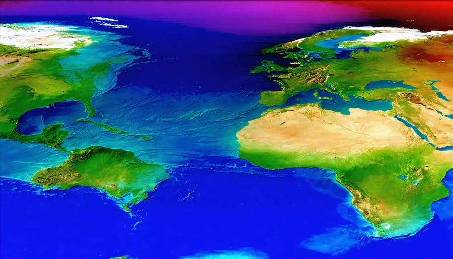 World map showing concentration levels of marine pollution with red indicating highest pollution areas