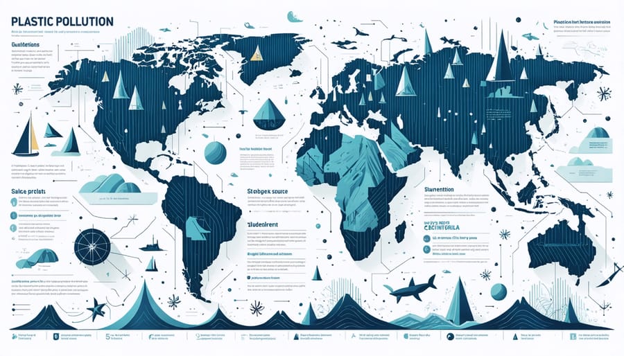 Visual representation of plastic pollution pathways and policy solutions