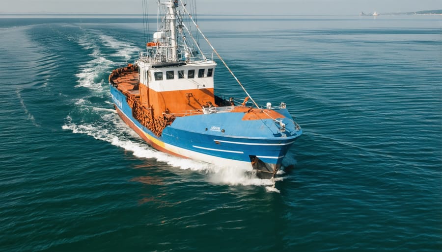 Commercial fishing boat using MSC-approved sustainable fishing methods