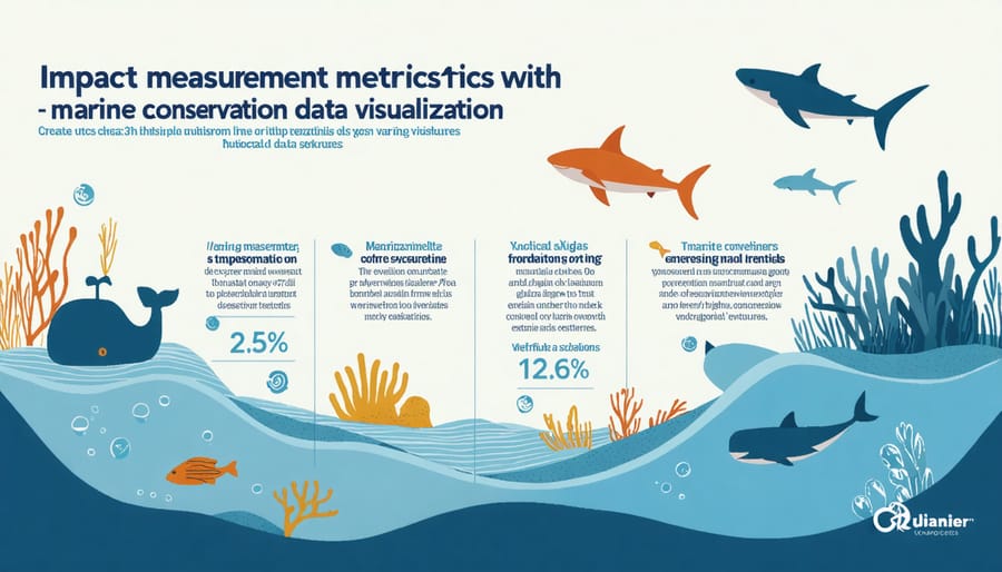 Data visualization showing environmental and financial returns of marine conservation investments