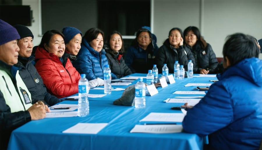 Inuit representatives collaborating with scientists during Arctic Council marine protection planning session