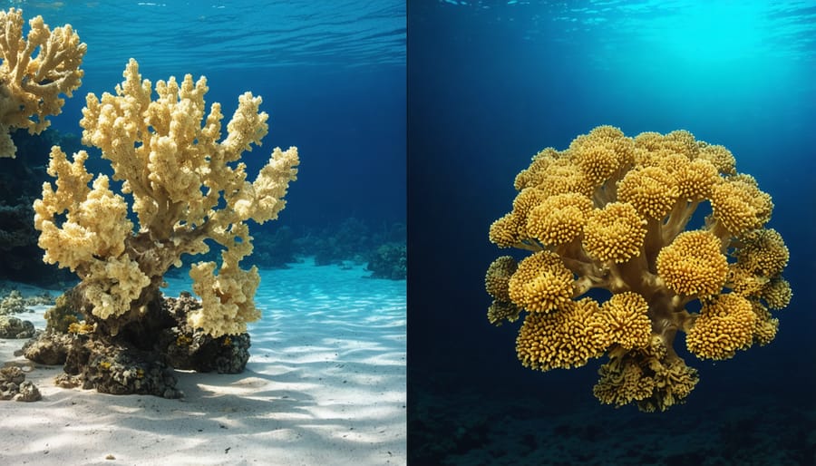 Comparison of healthy and mining-damaged deep-sea coral reef habitat