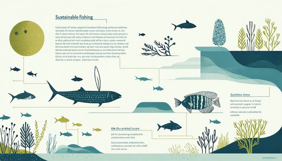 Visual representation of marine conservation zones and responsible fishing methods