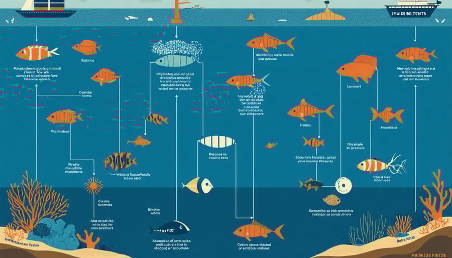 Diagram illustrating how deep-sea mining affects marine ecosystem relationships
