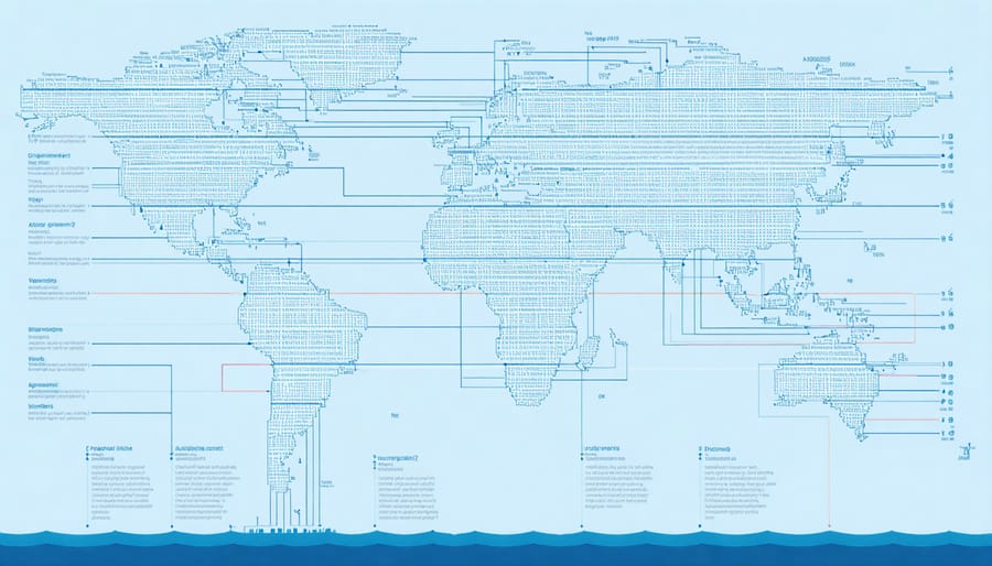 Visual diagram of major international maritime laws and policy frameworks