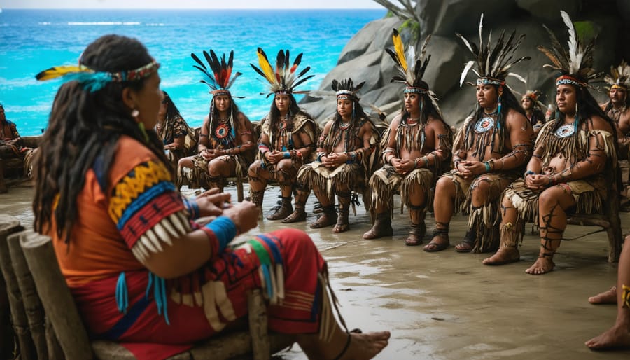Indigenous leaders and UN representatives in discussion at the Permanent Forum on Indigenous Issues