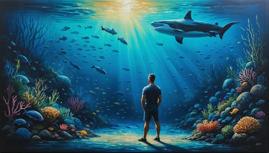 Collaboration between artist and scientist creating marine conservation artwork