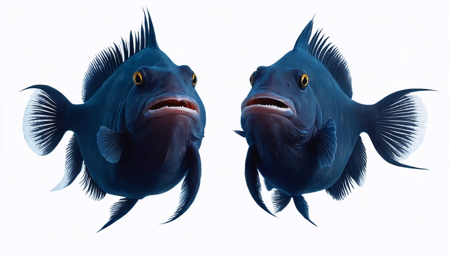 Female anglerfish with parasitic male attached illustrating deep-sea reproductive adaptation