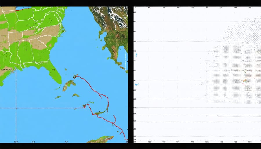 Side-by-side comparison of traditional paper marine charts and modern digital weather prediction displays