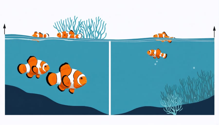 Comparison of sexual reproduction in clownfish and asexual reproduction in coral polyps