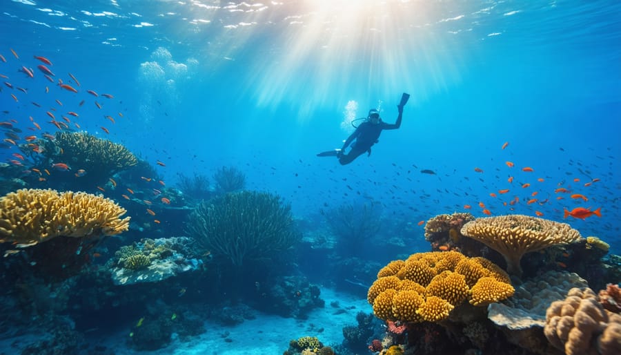 Eco-conscious snorkelers exploring a vibrant Costa Rican coral reef ecosystem