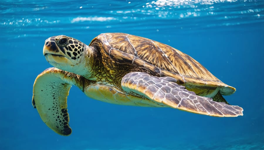 Marine conservationist releasing rehabilitated sea turtle back into ocean while crowd watches