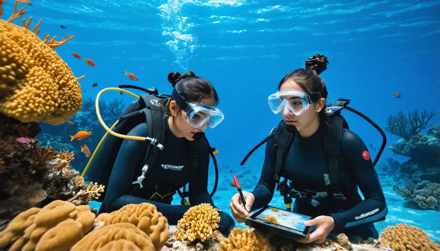 Local indigenous experts working alongside scientists to monitor reef health