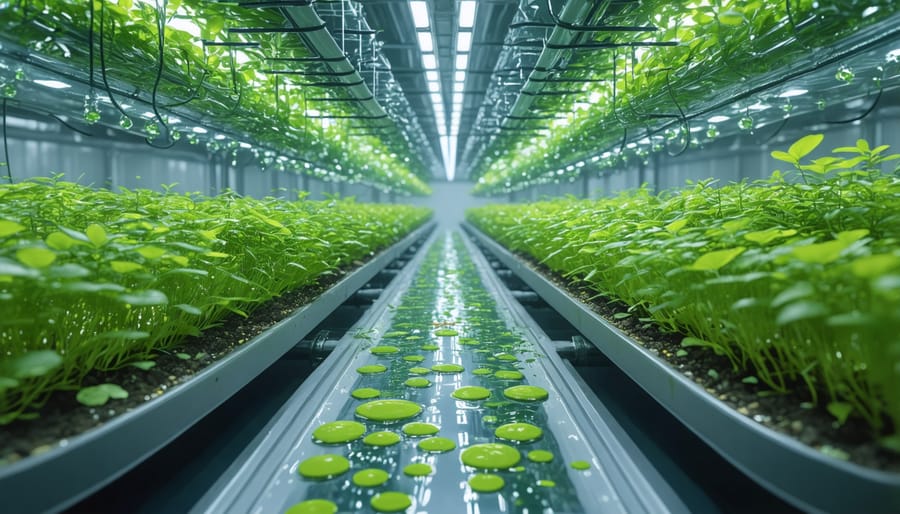 Industrial-scale photobioreactor tubes containing green algae for biofuel production
