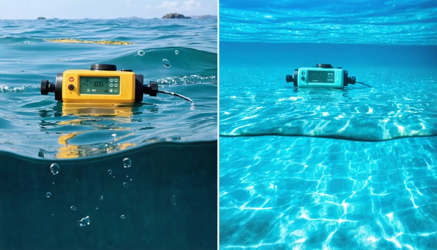 Comparison of marine environments showing the impact of engine emission monitoring