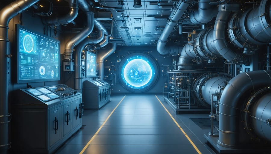 Advanced marine engine room equipped with AI monitoring technology