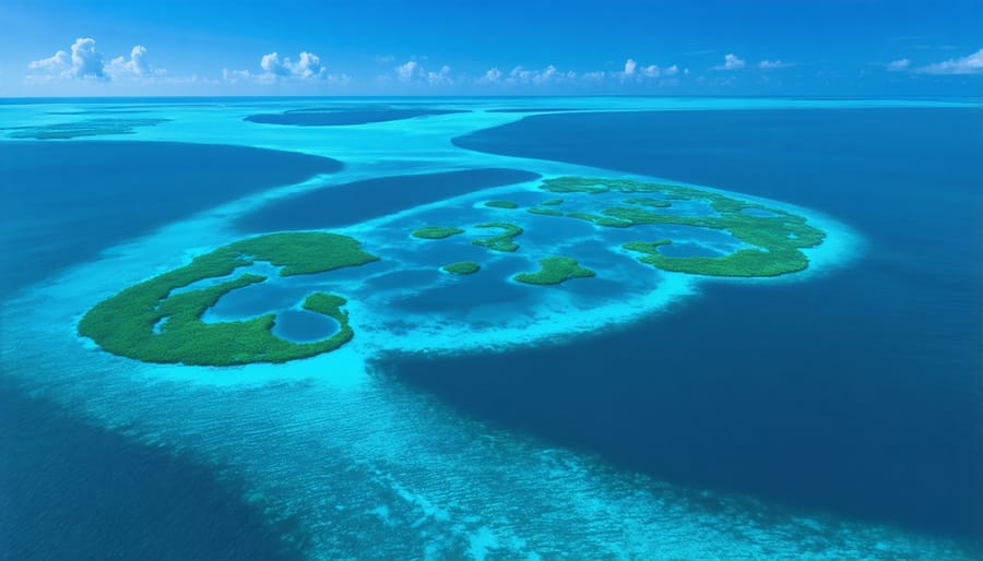 Diverse coral reef with schools of tropical fish in marine protected area