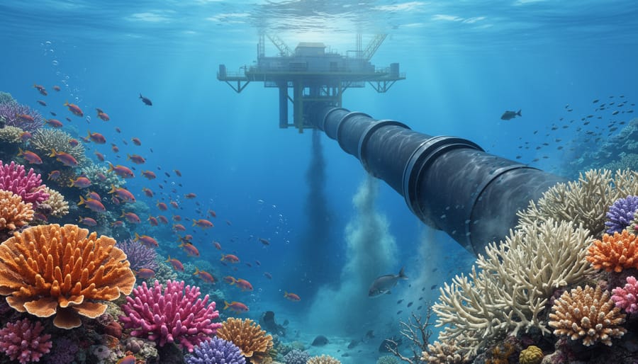Healthy coral reef with tropical fish and diverse marine life