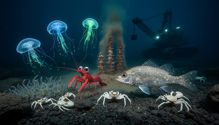 Bioluminescent deep-sea creature showcasing unique evolutionary adaptations