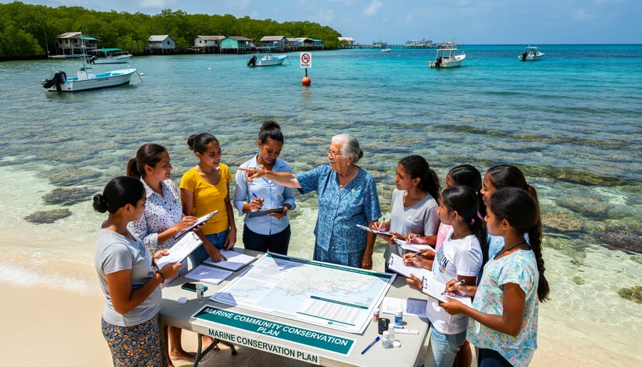Multiple generations of women working together on coastal conservation activities