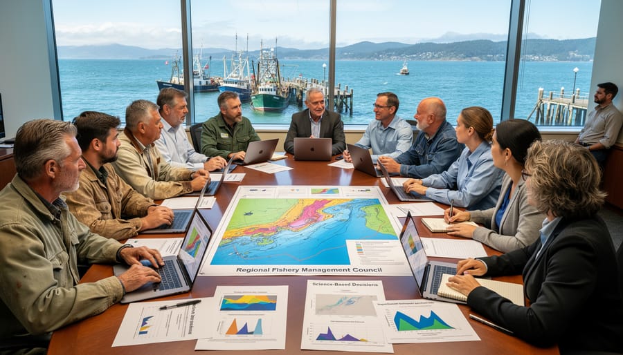 Diverse stakeholders meeting at regional fishery management council session