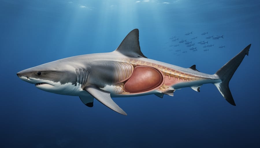 Caribbean reef shark swimming above sandy ocean floor